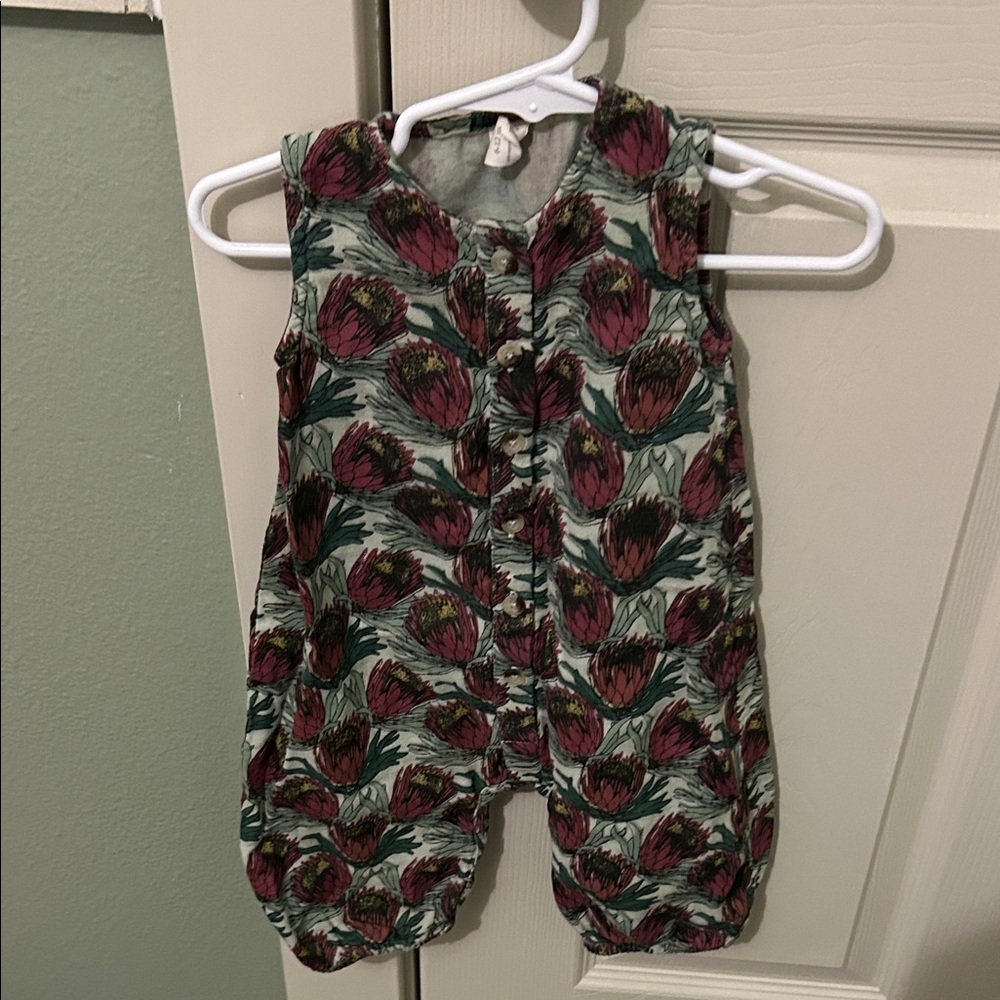 Kate Quinn Green and Pink Floral Bodysuit